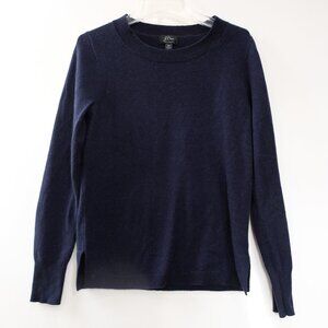 J CREW 100% Cashmere Crewneck Sweater XS Navy Blue Style #K1313